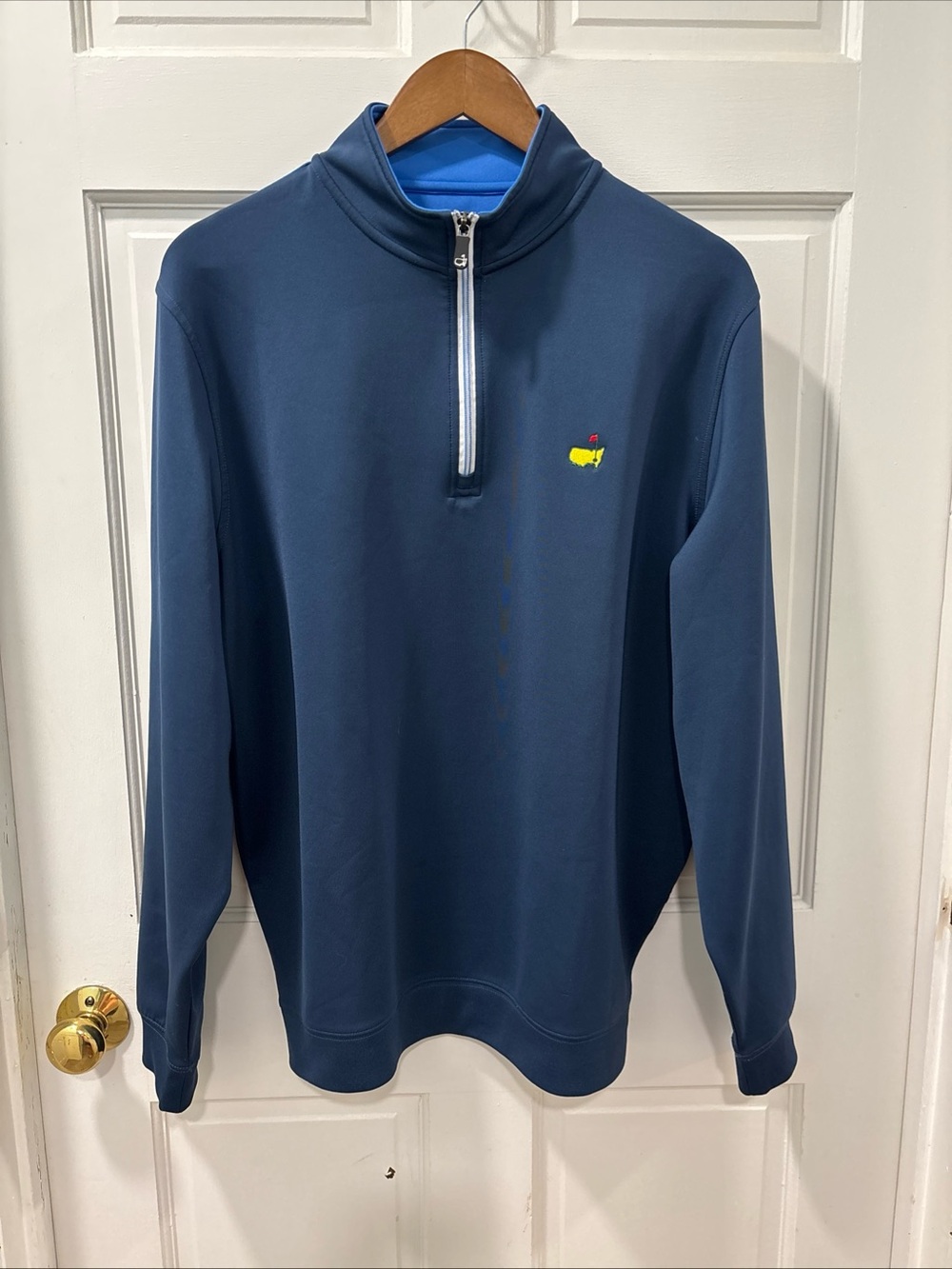 Masters Tech Men’s 1/4 Zip Performance Pullover Size Large Navy Golf Masters EUC